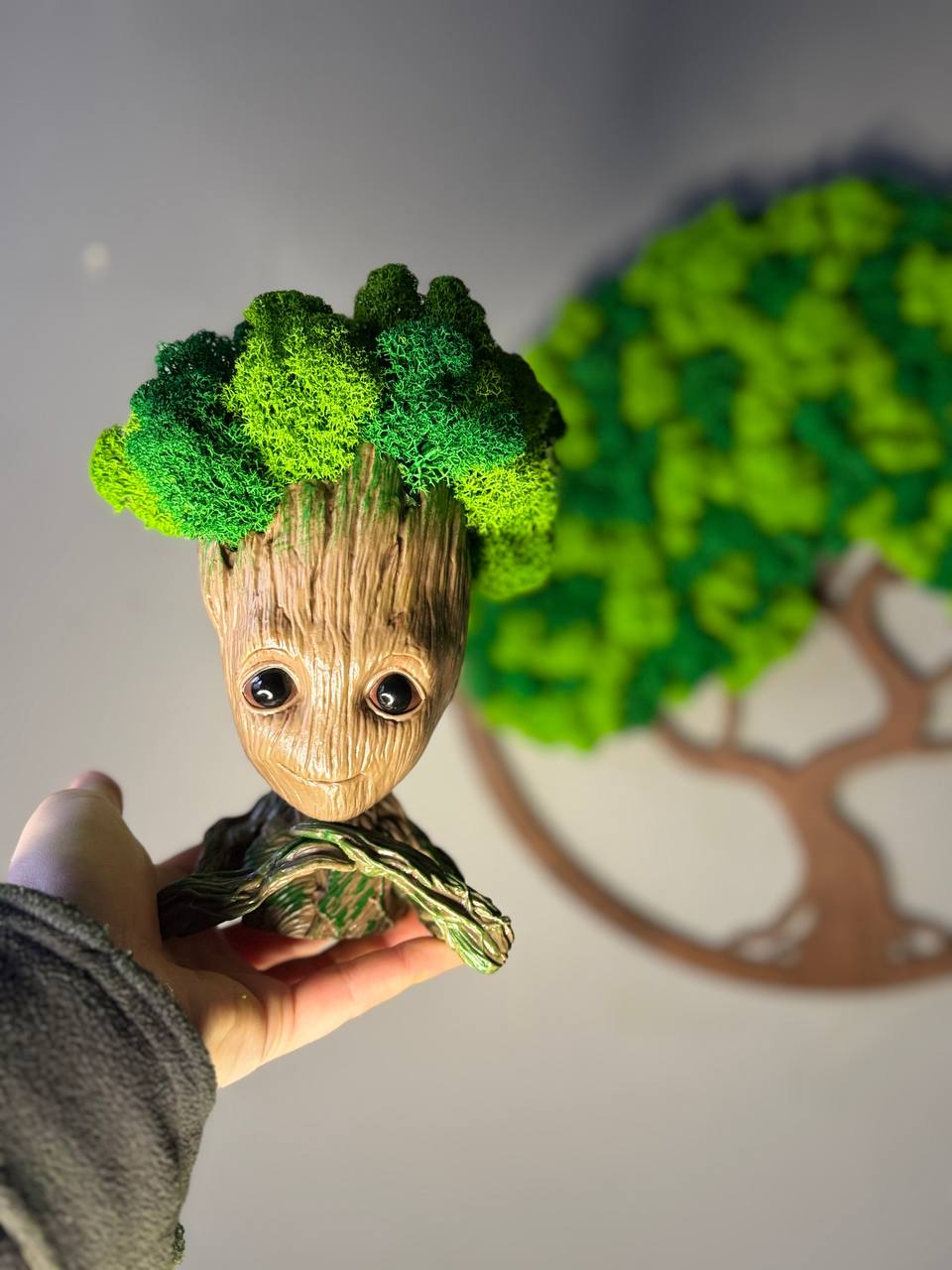 Handcrafted Wooden Tree Guardian Figure - Nature-Inspired Decor