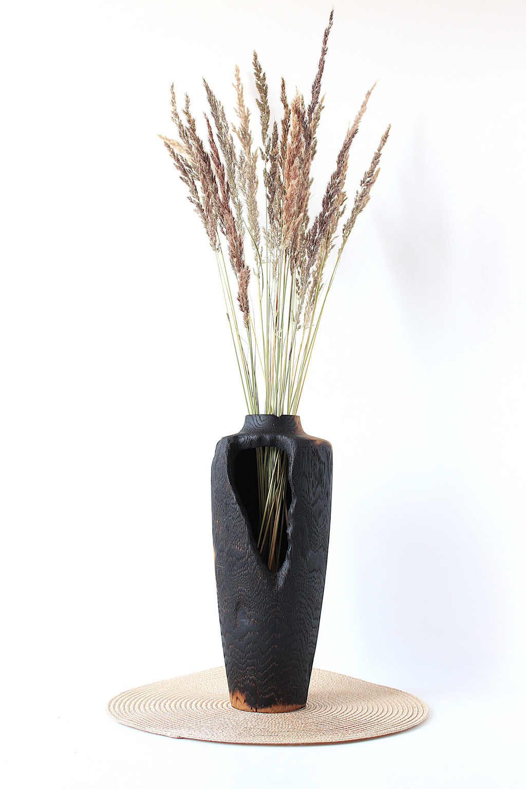Handcrafted Walnut Wood Vase for Dried Flowers