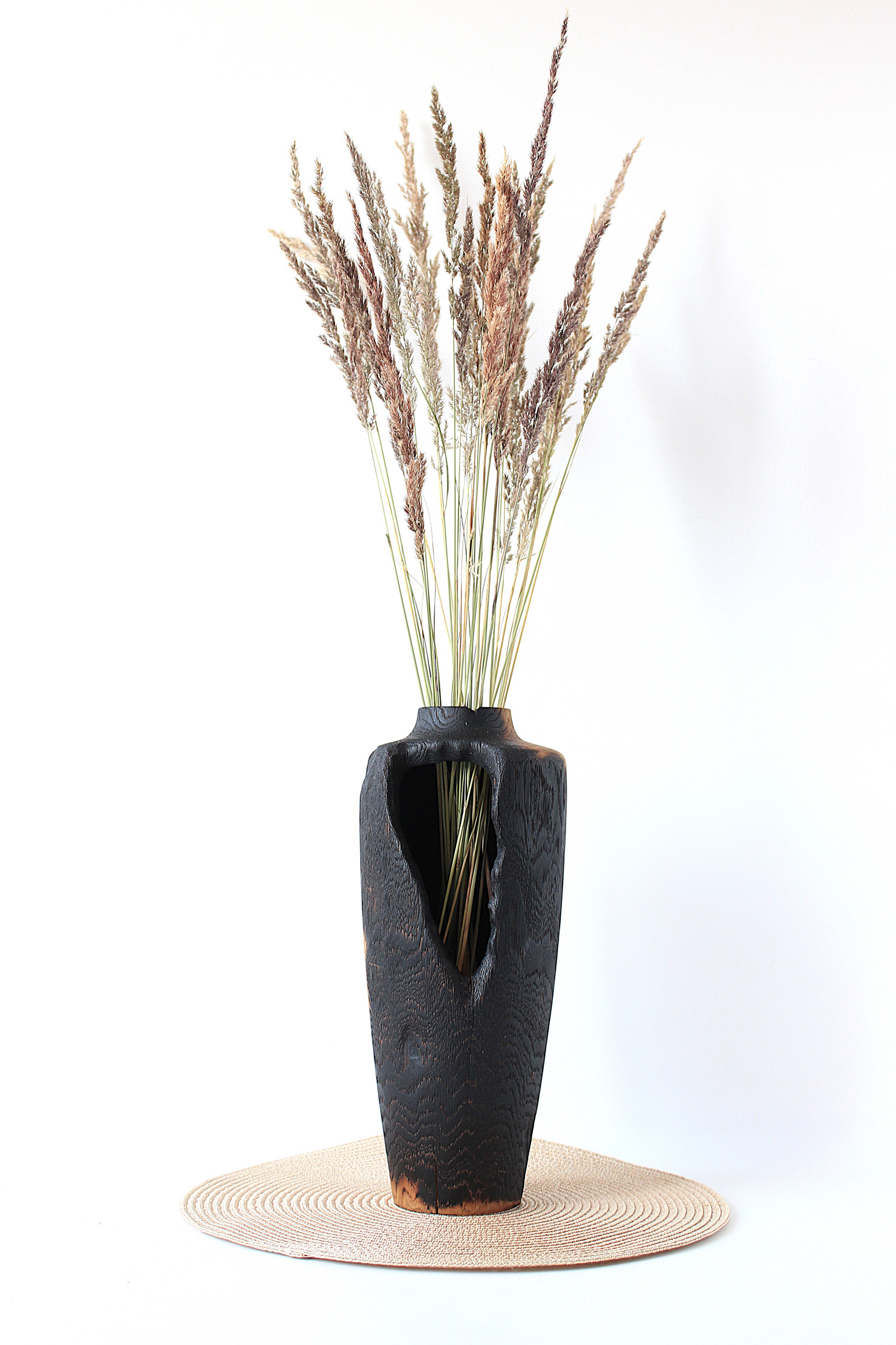 Handcrafted Walnut Wood Vase for Dried Flowers