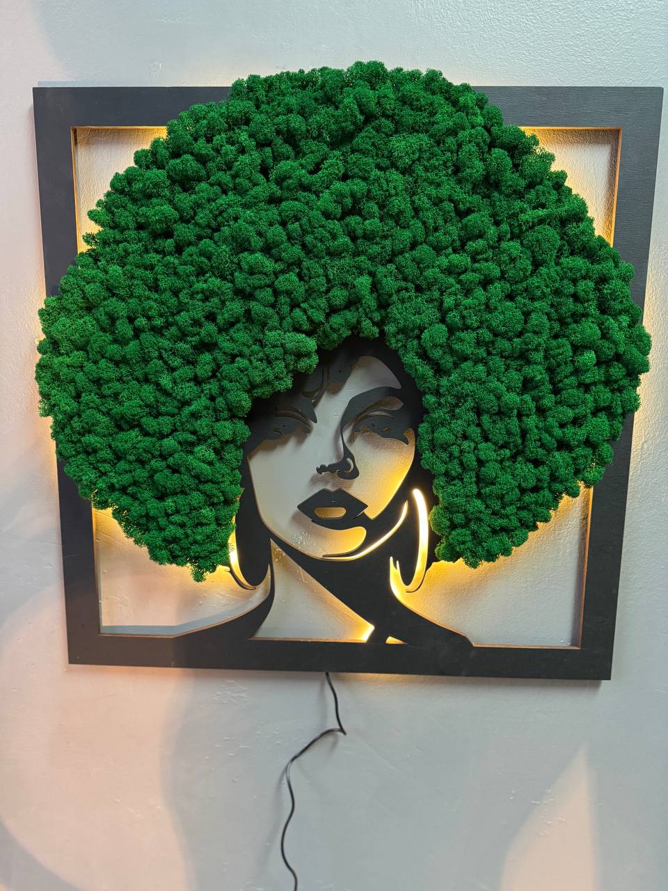 Moss Wall Artwork - "Magic Woman" Wooden Sculpture