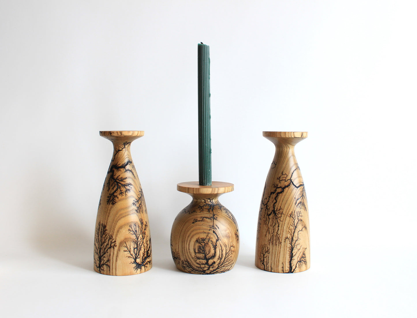 Handcrafted Pear Wood Candle Holder Set - Artisan Collection