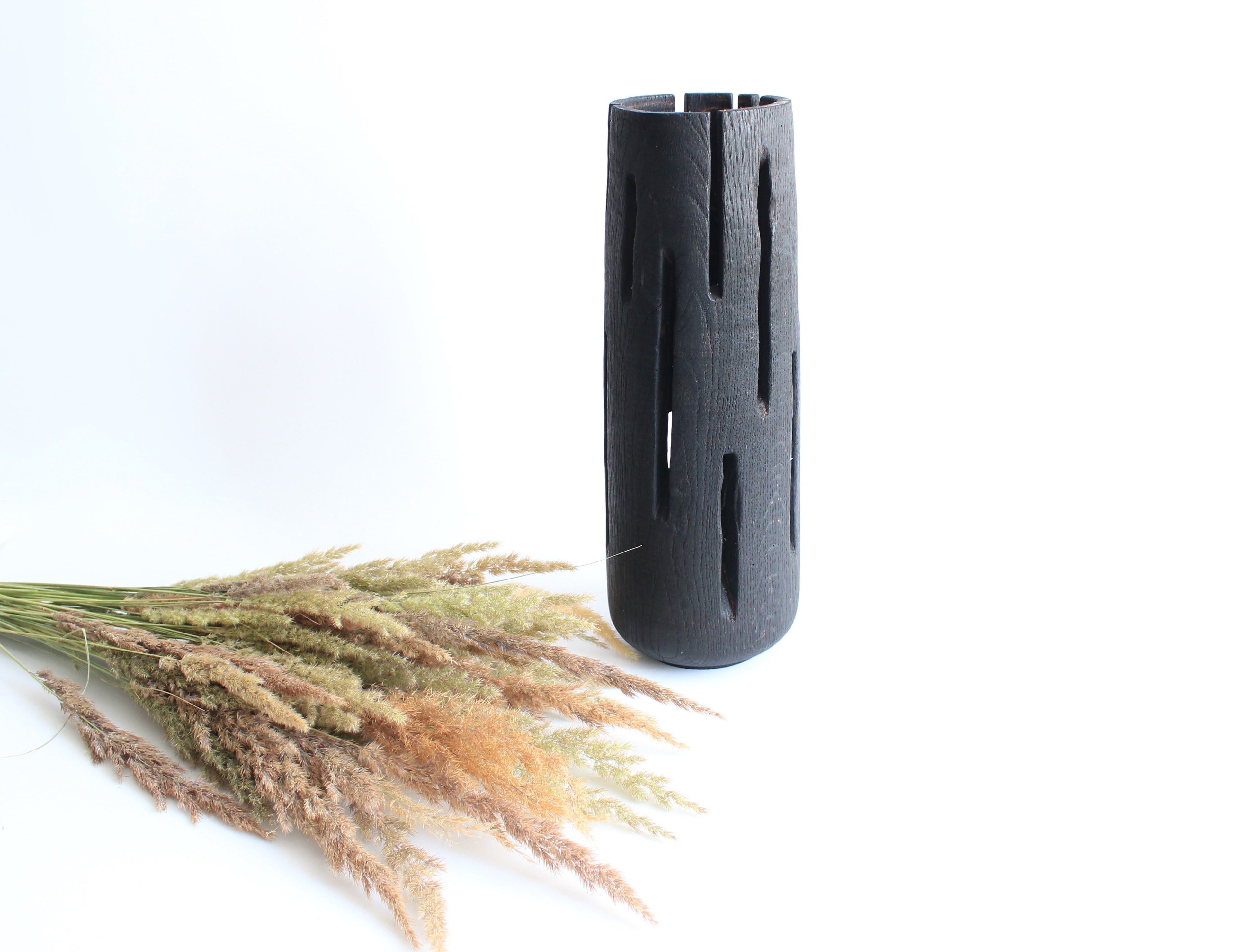 Handcrafted Black Wooden Fruit Bowl - Artisan Kitchen Decor