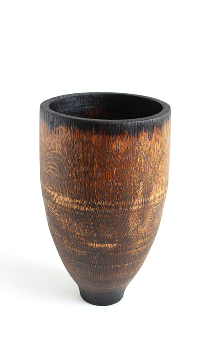 Artisan Oak Wood Vase for Dried Flowers - Handcrafted Design