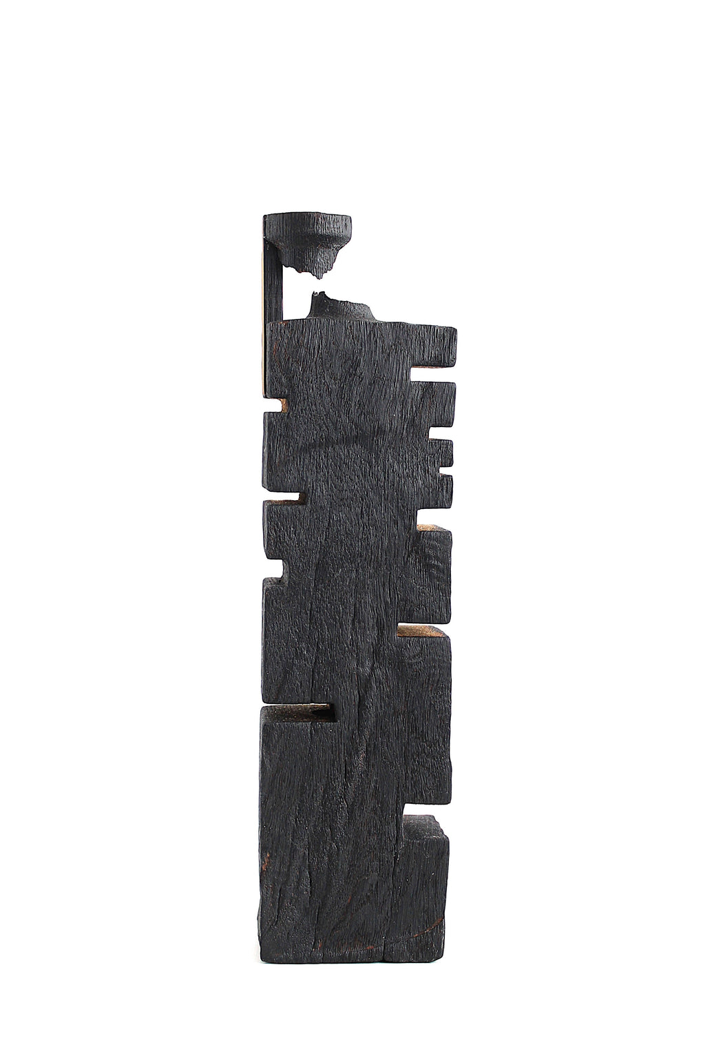 Handcrafted Black Oak Wood Vase for Dried Flowers