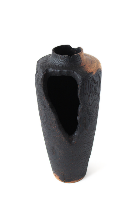 Handmade Walnut Vase – Elegant Rustic Wooden Decor