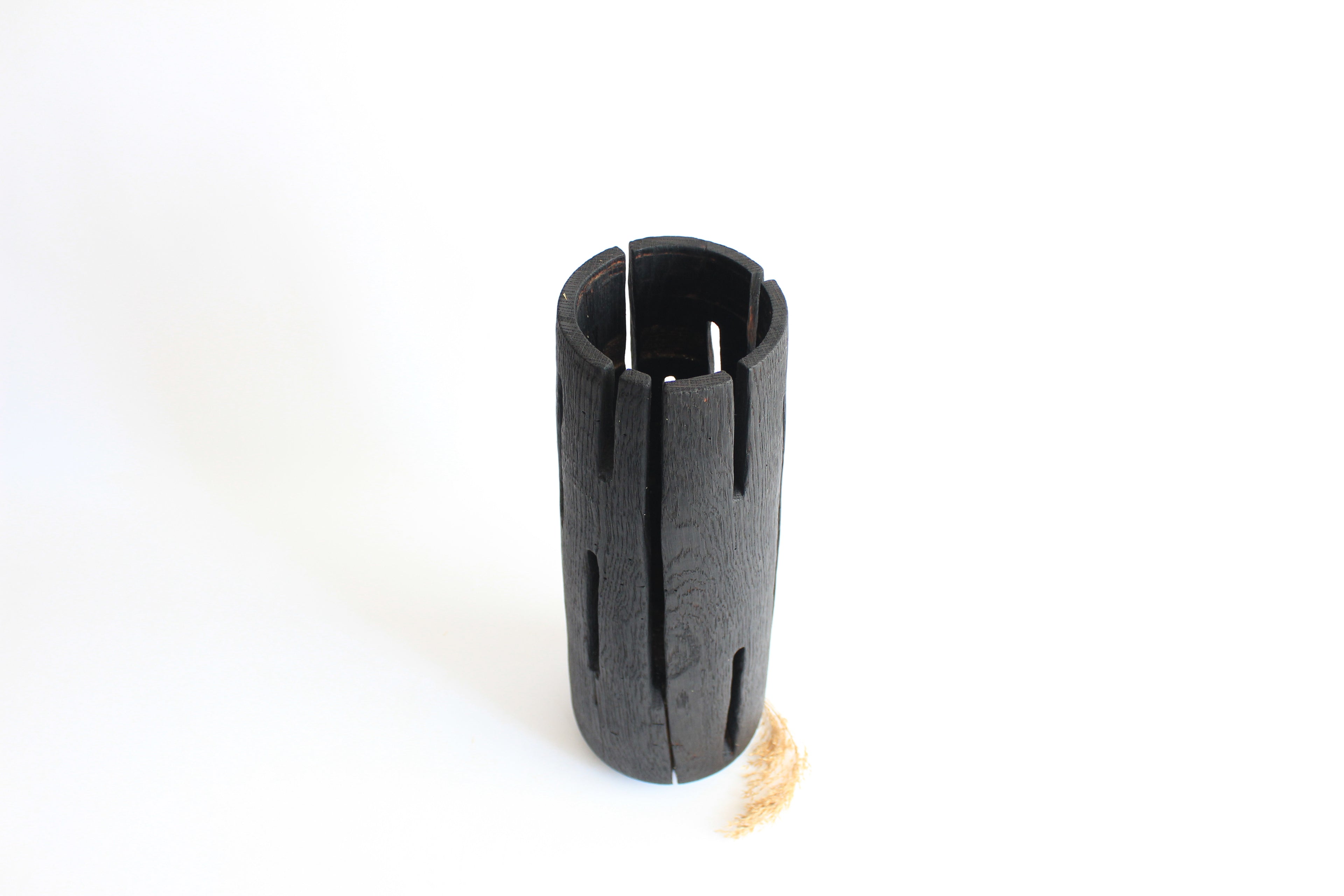 Handcrafted Black Wooden Fruit Bowl - Artisan Kitchen Decor