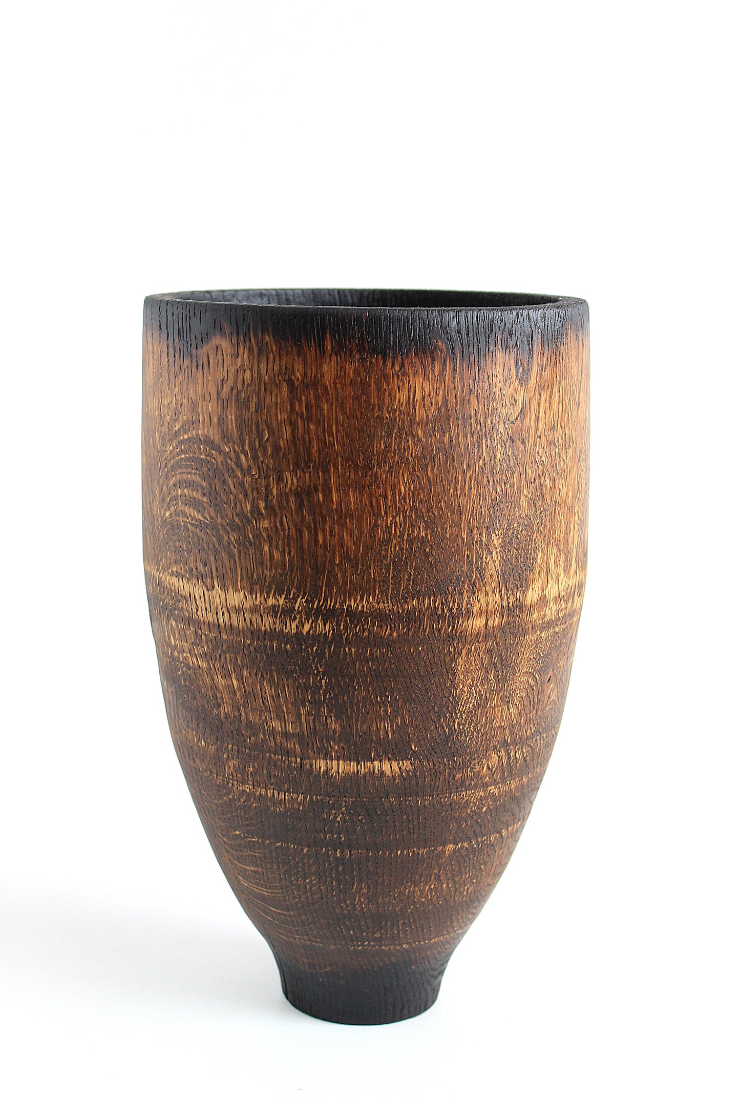 Artisan Oak Wood Vase for Dried Flowers - Handcrafted Design