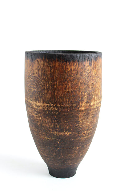 Artisan Oak Wood Vase for Dried Flowers - Handcrafted Design