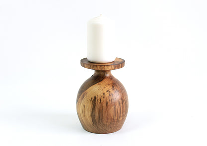 Handcrafted Oak Wood Candle Holder - Artisan Home Decor