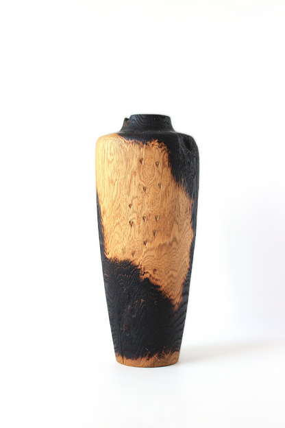 Handmade Walnut Vase – Elegant Rustic Wooden Decor