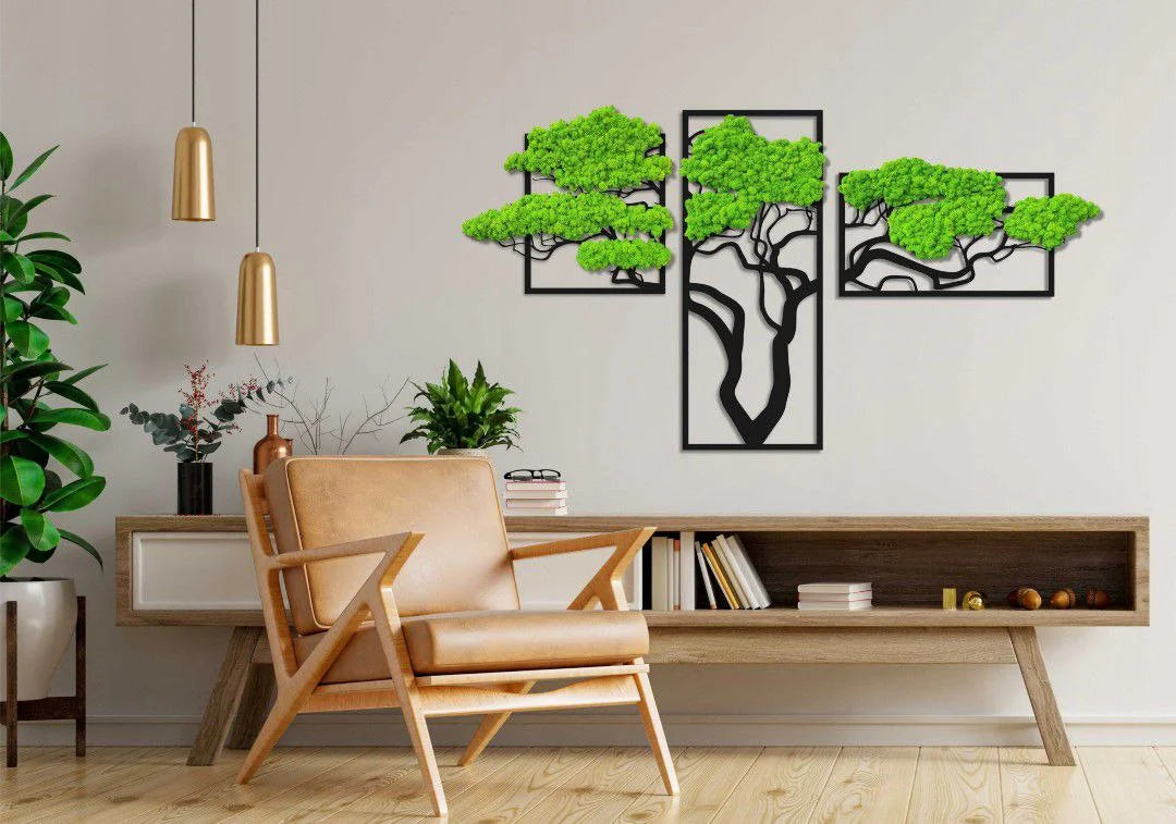 Handcrafted Wooden Wall Panel 'Gleia' - Artistic Home Decor