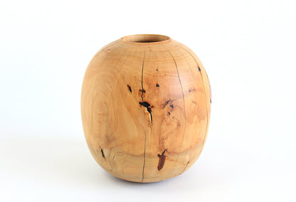 Handcrafted Pear Wood Vase for Dried Flowers - Artisan Made