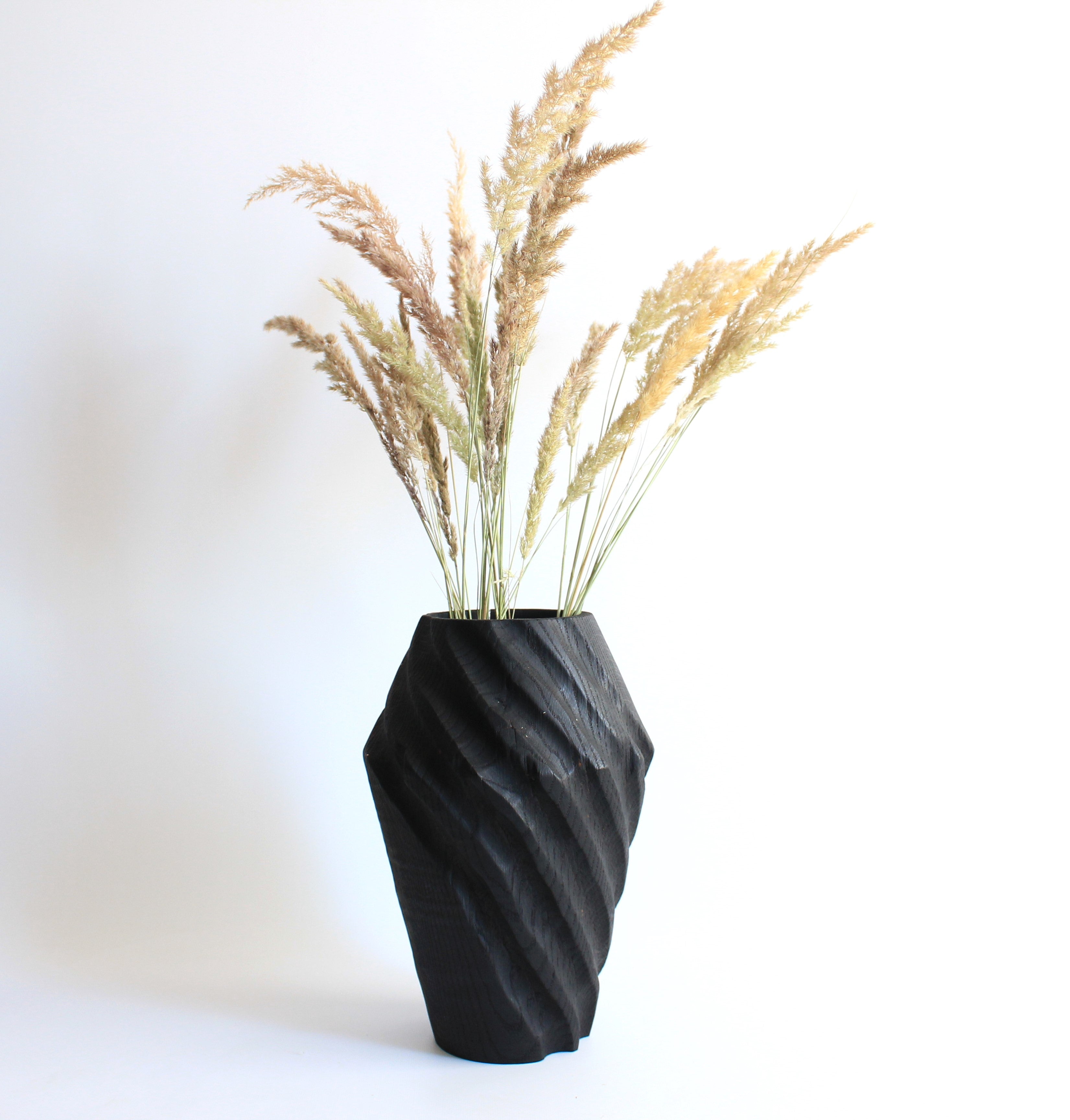 Handcrafted Wooden Vase for Dried Flowers - Artisan Made