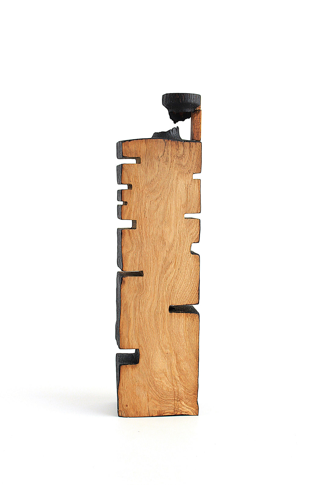 Handcrafted Black Oak Wood Vase for Dried Flowers