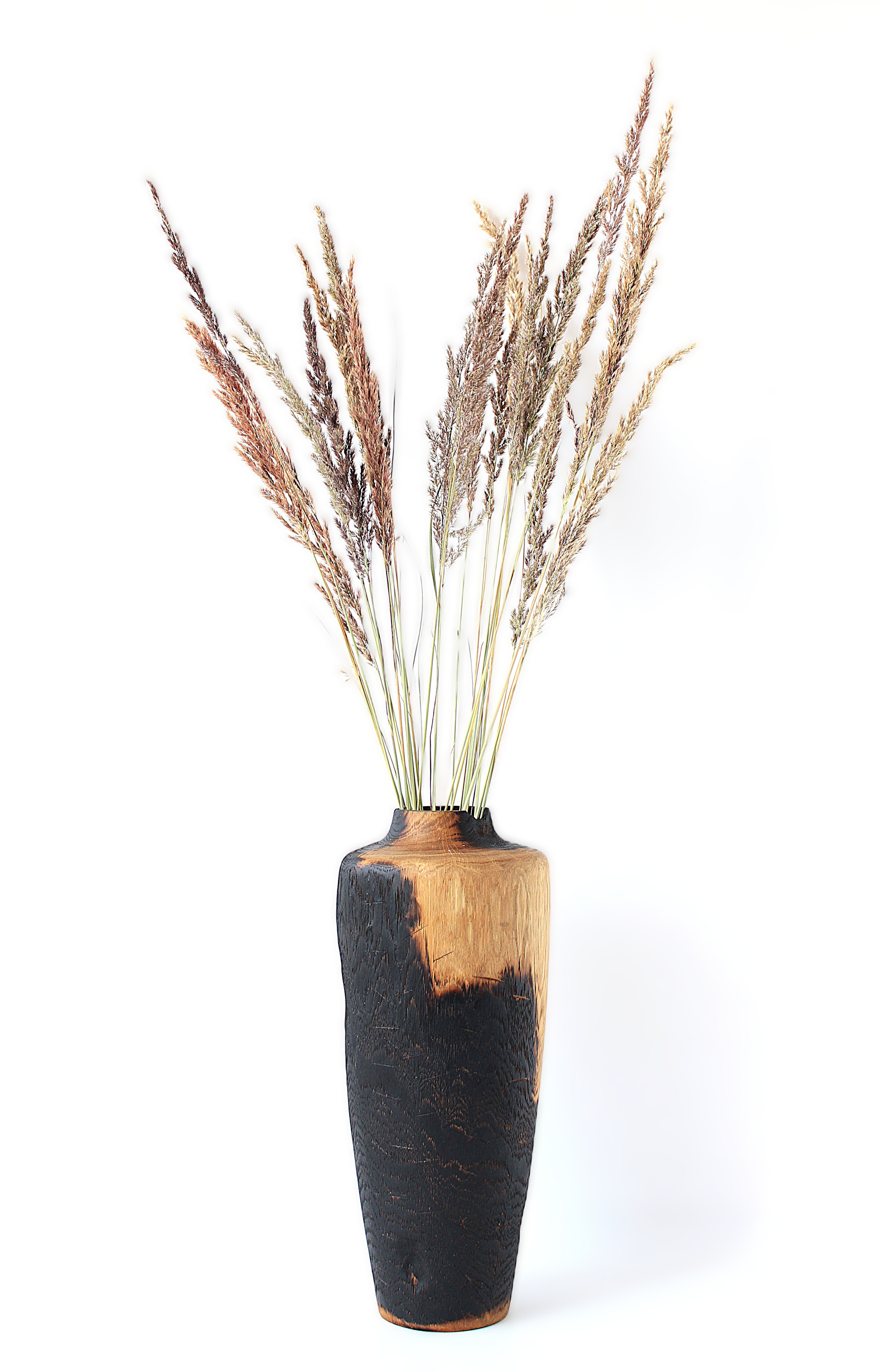 Handcrafted Walnut Wood Vase for Dried Flowers