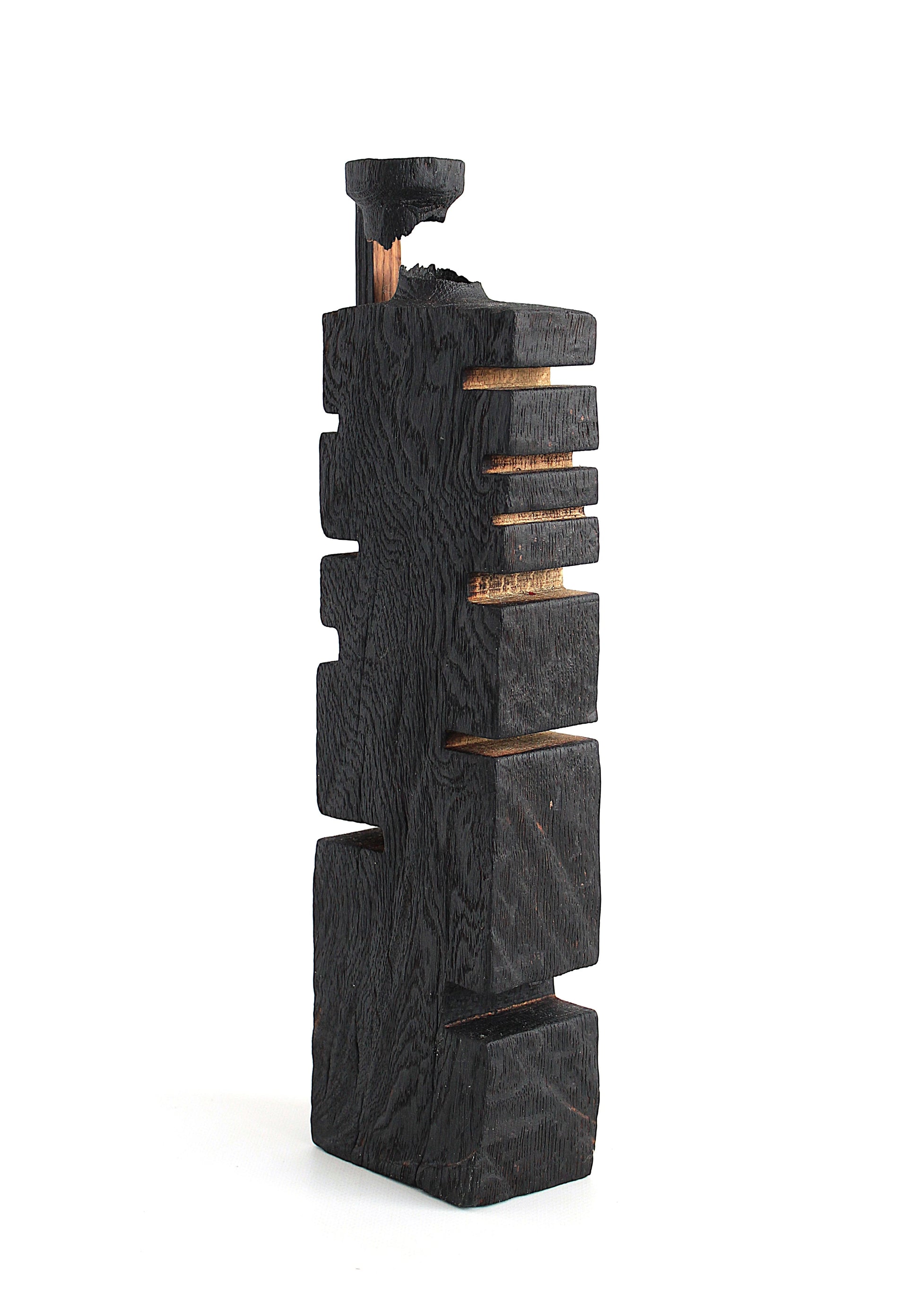 Handmade Black Oak Vase for Dried Flowers – Modern Wooden Home Decor