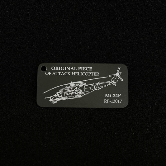 Aircraft keychain from attack helicopter Mi-24P