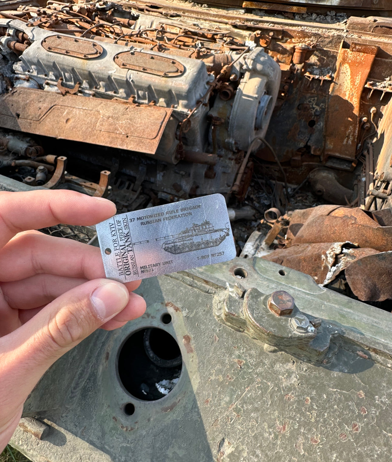 Original piece of russian tank skin T-80U